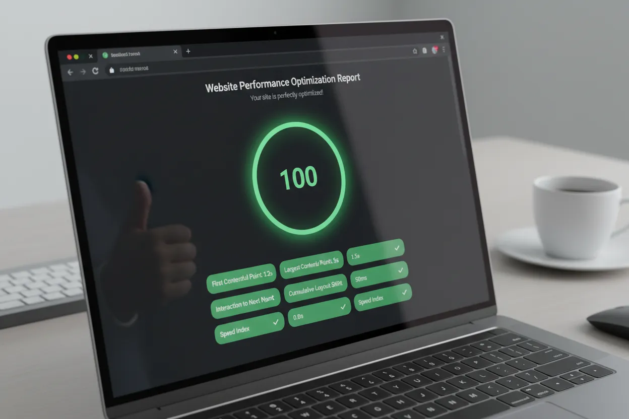Perfect website speed test score