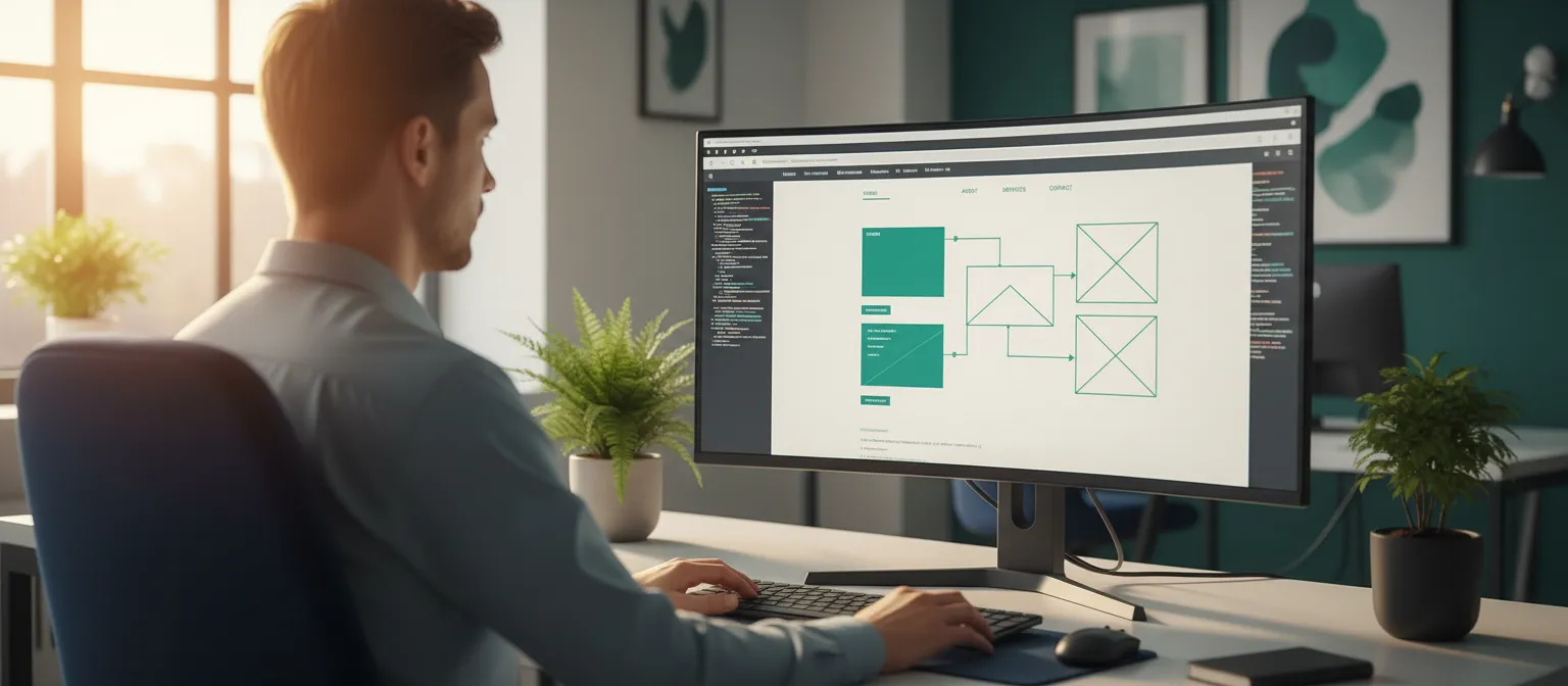 Web developer working on a website project